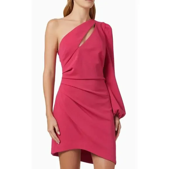 Elliatt Bermuda Mini Dress Crepe Fuchsia (bright pink) women’s size XS NWT - Picture 10 of 11